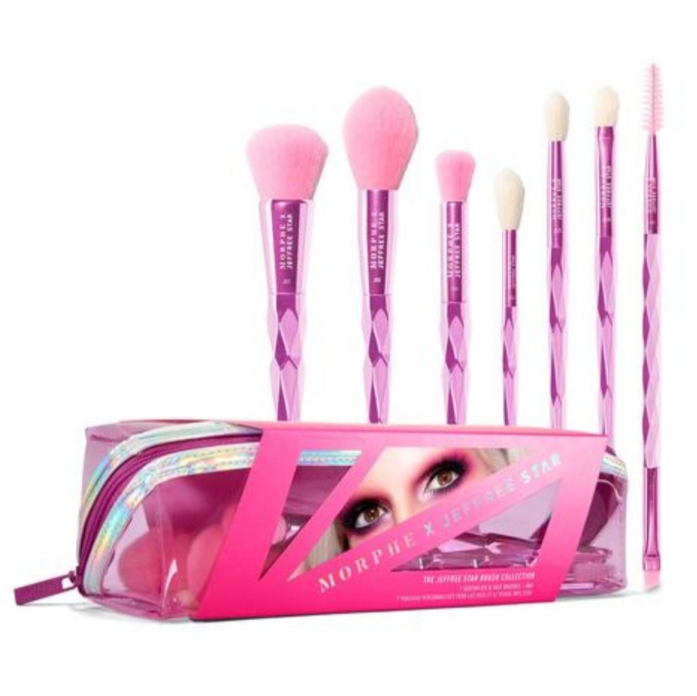 New! MORPHE x Jeffree Star 7 PC Brush Set W/ Spong